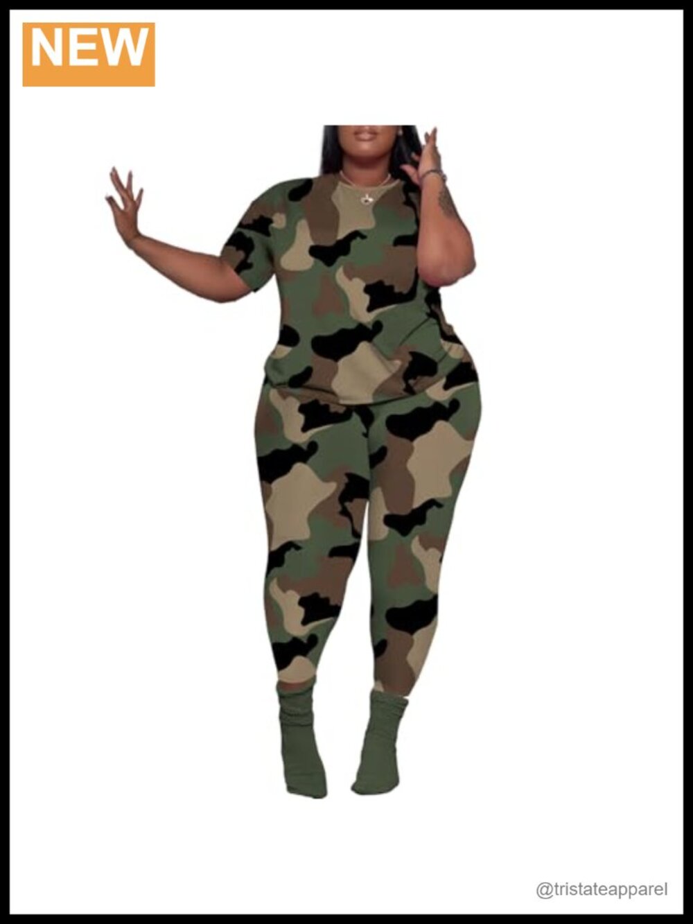 Women's Plus Size 2 Piece Outfits Short Sleeve Top and Leggings Set